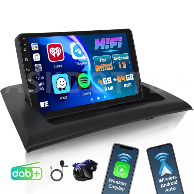 DAB+ 4+64GB Android 13 Für BMW X3 E83 2004-12 GPS Navi Autoradio Carplay Kamera