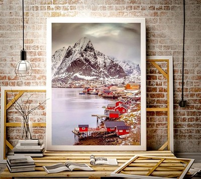 A4-Isole Lofoten Norvegia Poster VISTA AEREA 29.7X21cm280gsm #21111 