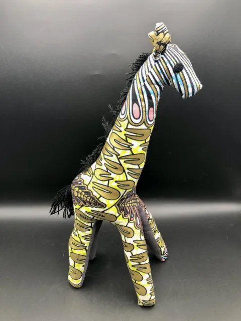 Colorful Fabric GIRAFFE Stuffed Plush Animal Standing Toy 15” Tall Handmade wTag