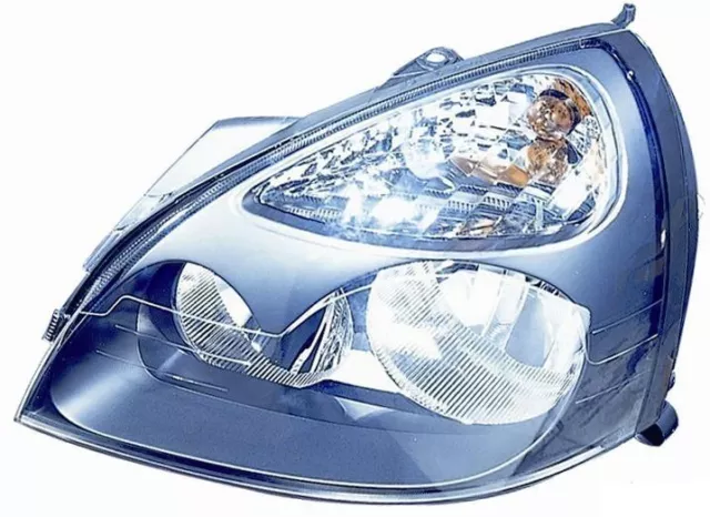 Fanale Faro Anteriore Sinistro Per Renault Clio 2001 Al 2003 Parabola Nera