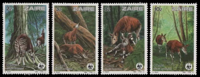 Kongo-Zaire 1984 - Mi-Nr. 875-878 ** - MNH - Okapi