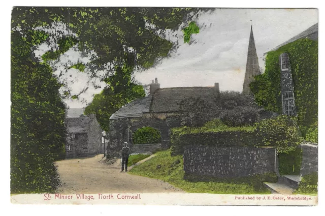 CORNWALL - ST MINVER VILLAGE 1913 Oatey (Wadebridge) Postkarte