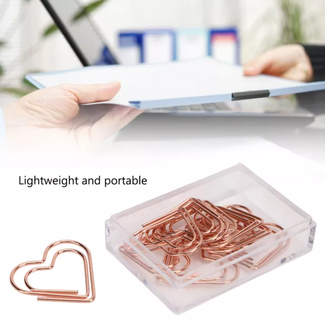 100Pcs Paper Clips Electroplating Process Metal Paperclip With Storage Box DSO