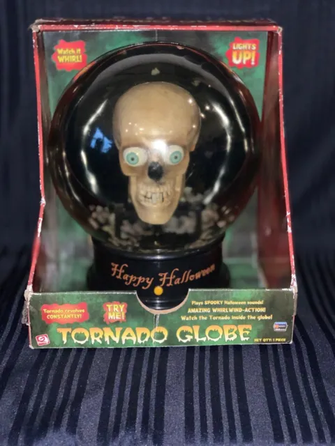 Large Gemmy Tornado Globe Skull Halloween Decoration Lights Up Discontinued