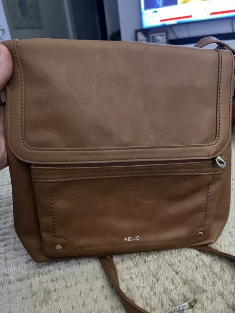 RELIC BY FOSSIL Evie Brown Vegan Leather Crossbody Handbag Purse $28.49 ...