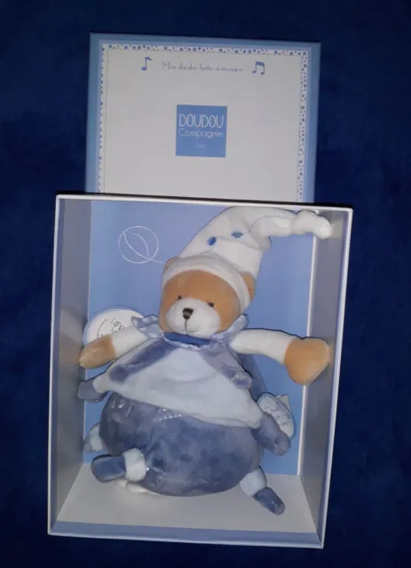 doudou peluche doudou et compagnie musical ours bleu NEUF avec sa boîte