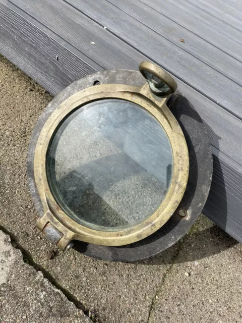 Antique porthole old brass bronze boat ship Cast Iron