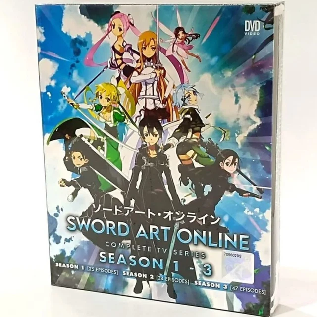 Sword Art Online Season 1-3 Complete Series Anime DVD English Dubbed free ship