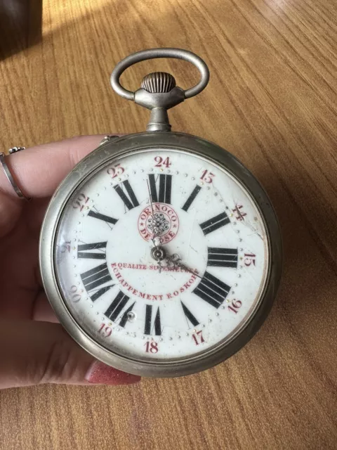 OROLOGIO DA TASCA CIPOLLA ROSKOPF ORINOCO FUNZIONANTE 70 mm circa WA