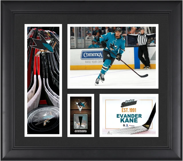 Evander Kane San Jose Sharks Framed 15x17 Collage & Piece of GU Puck