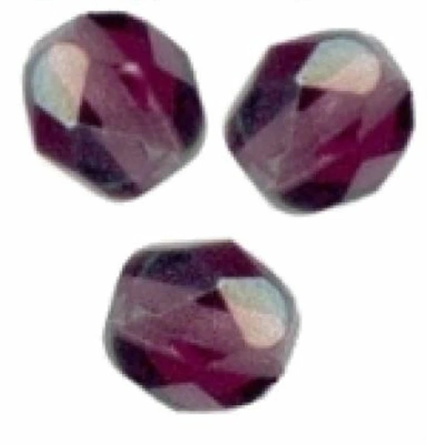10 PERLES FACETTES DE BOHEME  10 mm  AMETHYST