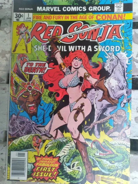 Red Sonja #1 1977 MARVEL COMICS lot of 2 conan barbarian savage sword cimmerian