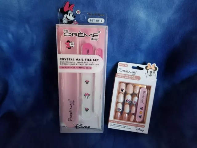 Set of 2 The Creme Shop Disney Minnie Mouse Press On Nails & Nail files NIB!