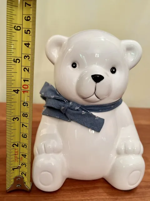 White Ceramic Polar Bear Cub Nursery Decor or Bear Collector. Excellent Cond.