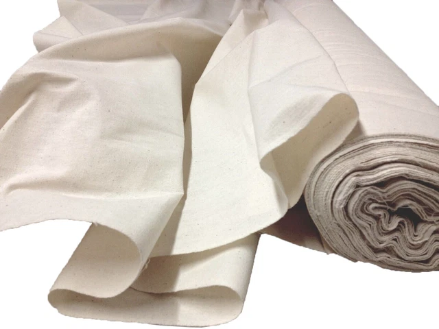 M&J Natural Calico Medium Weight Craft Fabric - 100% Cotton - 63" Wide - Sold By Metre