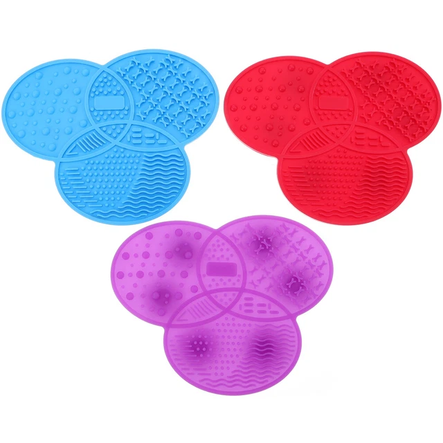 3 piezas mujer pincel cosmético maquillaje limpio pincel limpieza almohadillas mate