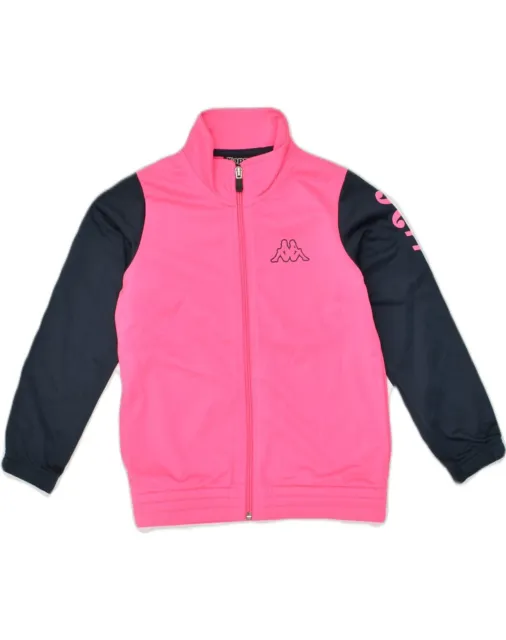 KAPPA Girls Tracksuit Top Jacket 5-6 Years Pink Colourblock Polyester VL01