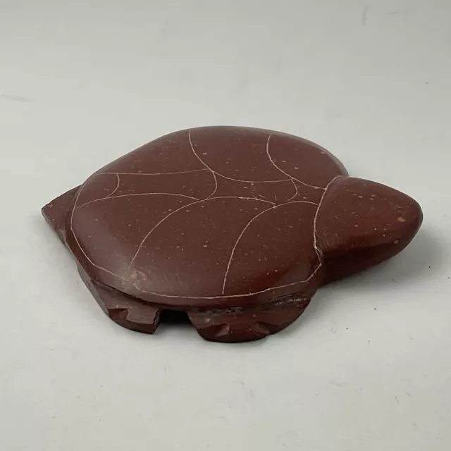 Vtg Native American Soux Pipestone Catlinite Carved Turtle Artisan Signed 4X4”