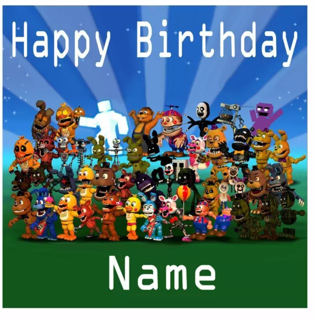 Five Nights at Freddy's Fnaf Party Edible Cake Image Cake Topper Frosting Sheet