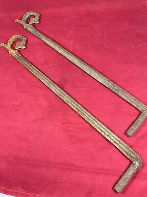 Antique Iron Curtain Rods, Ornate Tips, No Cracks or Damage, RePurpose or USE