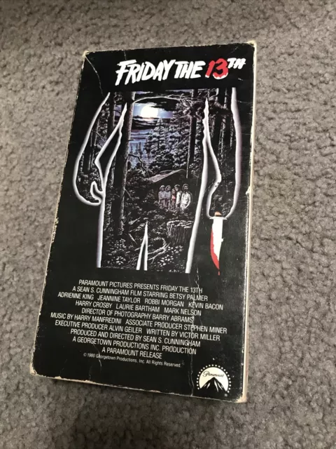 Friday the 13th VHS Jason Horror 1980 80's Movie Slasher Paramount 1990
