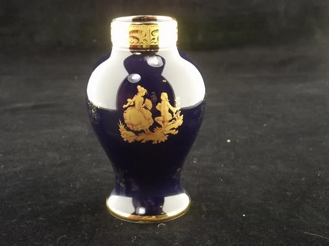 Aiguière Vase Pichet Limoges Porcelaine - Bleu De Four Et Or 22K, Occasion