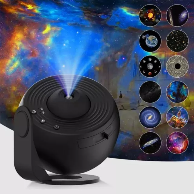 13in1 LED Planetarium Starry Galaxy Projector Night Light Space Rotate Star Lamp