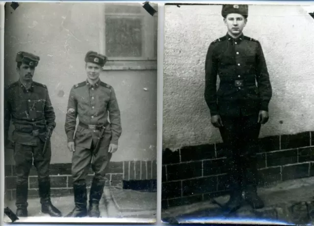 Vintage Interest photo Military uniform Handsome man Badge Hat Set 2