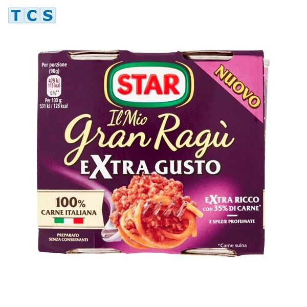 STAR Gran Ragu Extra gusto – carne macinata con salsa di pomodoro, 2x180g A