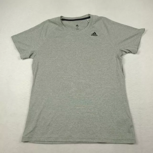 Adidas Grey Size M Short Sleeve T-Shirt Adult Logo Casual Basic Tee Sports