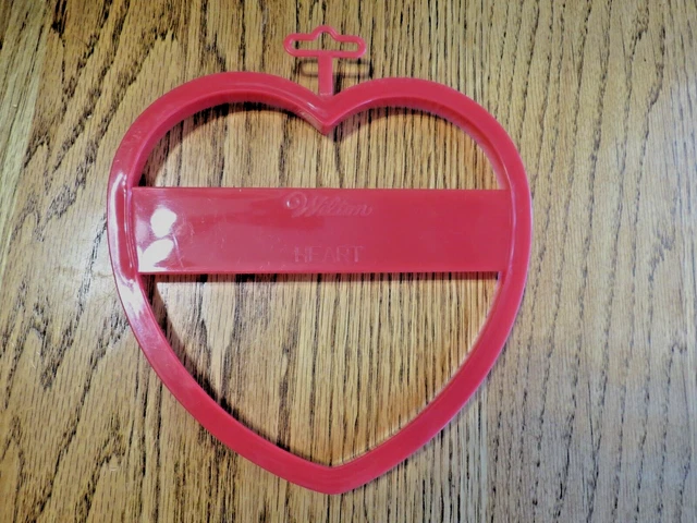 Vintage Wilton Plastic Heart Cookie Cutter 7 Inch Red 1992 XL Jumbo