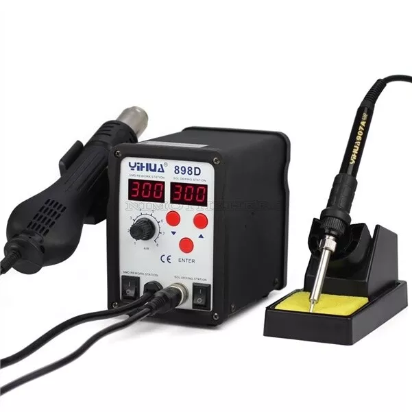 Rework Soldering Station YH-898D Smd Hot Air Gun 2 In 1 Soldering Iron 220V cn