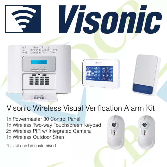 Kit de alarma de intruso de verificación visual inalámbrico Visonic Professional personalizable