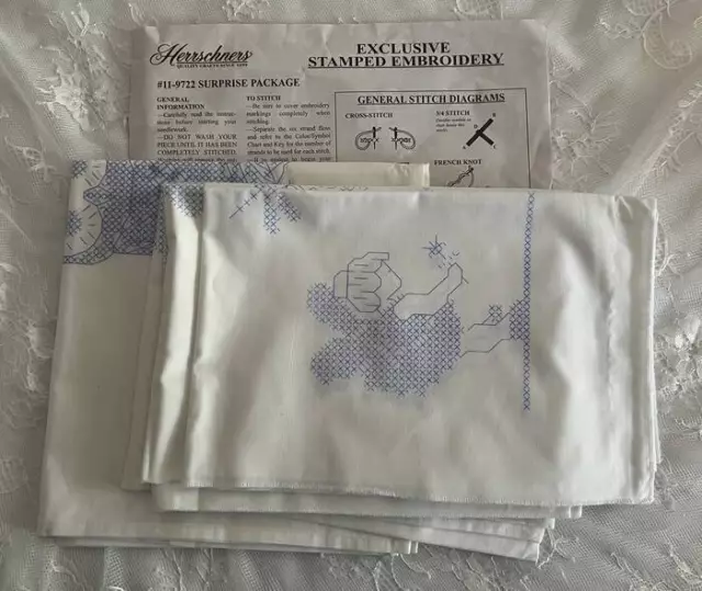 Herrschners 11-9722 estampado para lino bordado 5 piezas búho y hadas