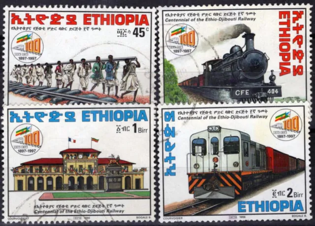 Ethiopia 1493-1496 MNH Used Trains, Railroads, Transporation ZAYIX 0124M0361