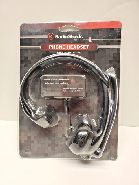 Radio Shack Phone Headset w/Noise Cancelling Boom Mic 2.5mm Jack BRAND NEW
