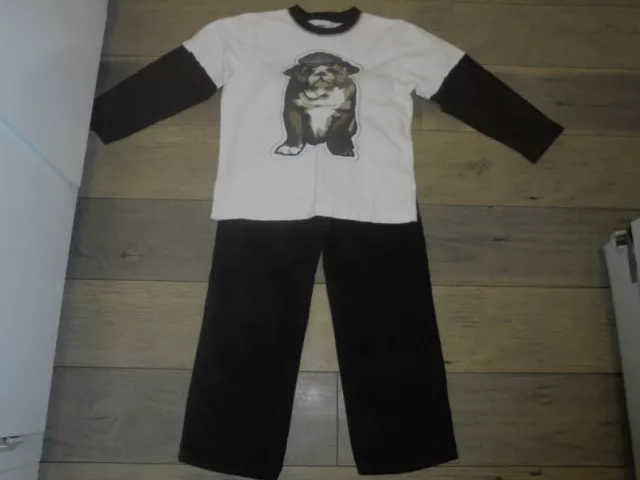 Gymboree Empire State Express brown corduroys and dog shirt outfit set boys 6