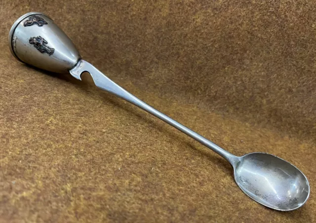 NAPIER Long Handled Spoon Bottle Opener Jigger Barware Bar Tool Silverplated