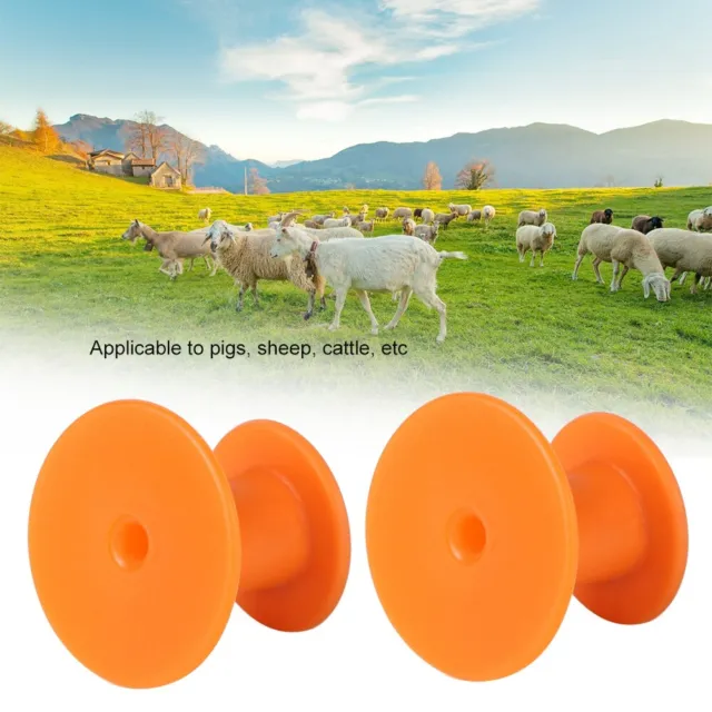 Orange Round 30x30mm 100pcs Livestock Number Ear Tag Label Marker Accessory