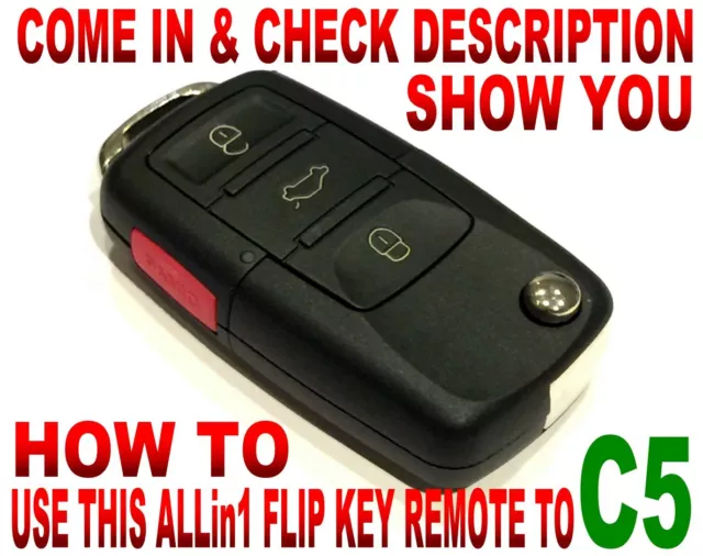 Europe Style Flip Remote For 01-2004 Corvette C5 Koblear1Xt Keyless Fob Vats Key