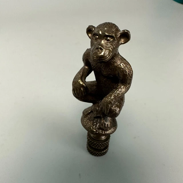 Brass Monkey lamp Finial  3" Home Decor