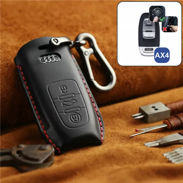 Premium Schlüsseletui Cover für Audi A4 A5 A8 Q3 Q5 Q7 Keyless Key Schlüssel