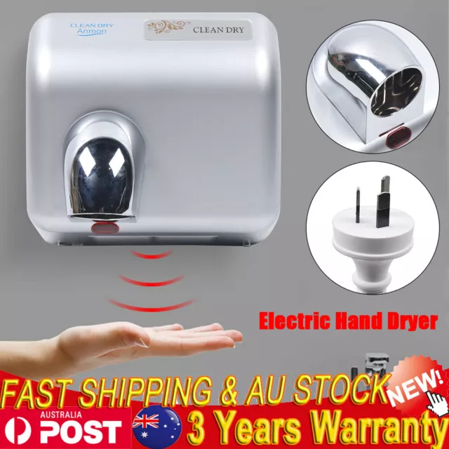 Wall Mounted Powerful Automatic Electric Hand Dryer  Stainless Steel Commercial