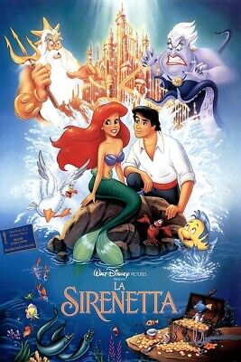 Poster Manifesto Locandina Cinema Vintage Walt Disney Film Fantasia La Sirenetta