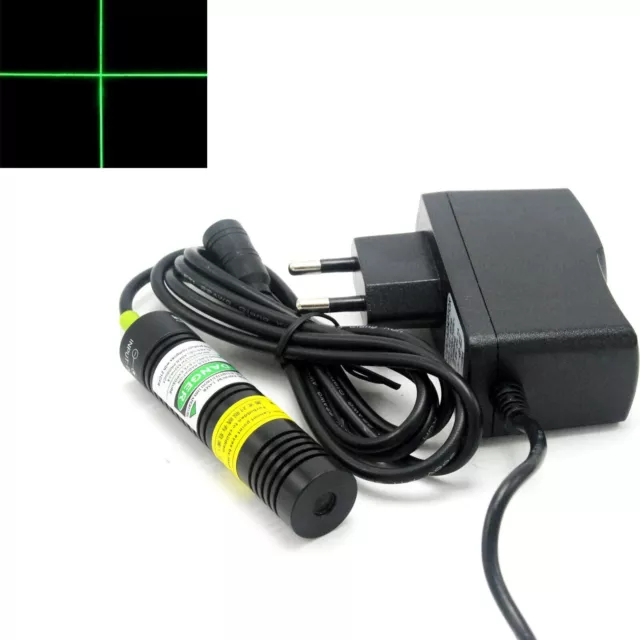 Industrial/Lab532nm 50mW  Green Cross Laser Diode Module 5V Adapter 18x75mm