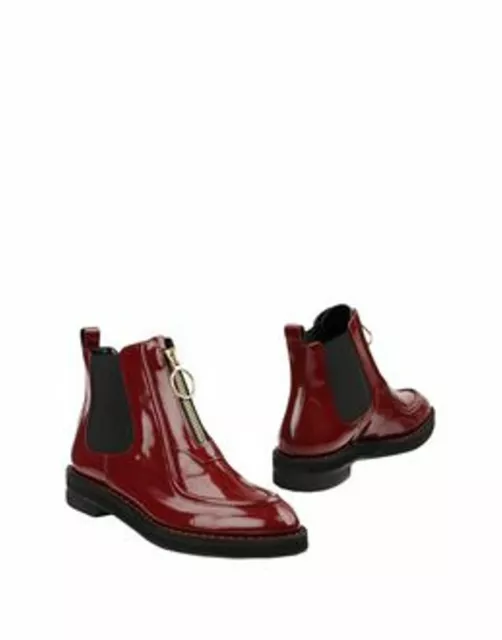 Nib Carven Runway Cambridge Leather Bordeaux Zip Ankle Boots Size 40/Us 9 $675