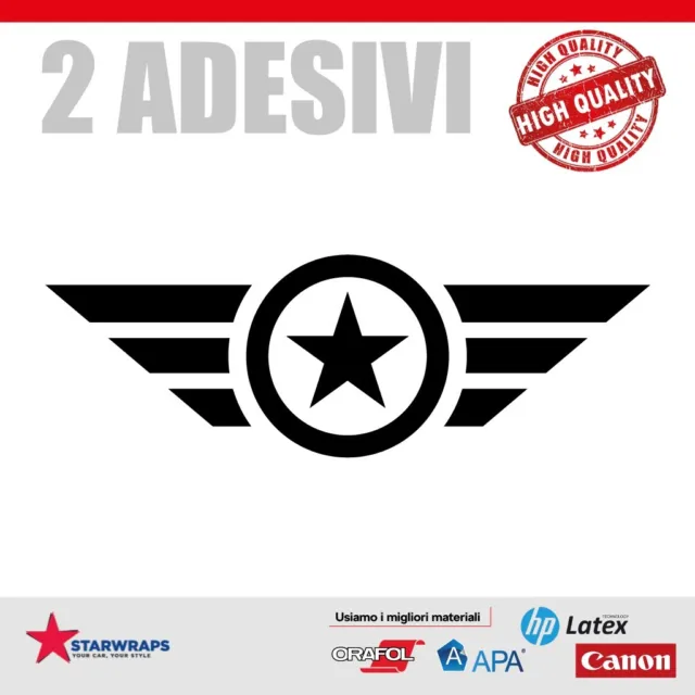 Sticker adesivo 2x US STAR - STELLA GRADI per tuning auto, moto, camion, casco