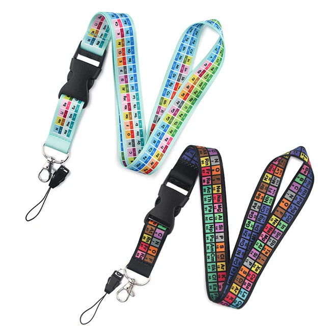 CHEMISTRY PERIODIC TABLE of Elements Lanyards Key Chain Neck Straps