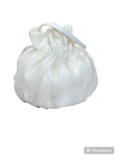 David’s Bridal Ivory Pearl Bridal Bag / Wedding Flowergirl Handbag