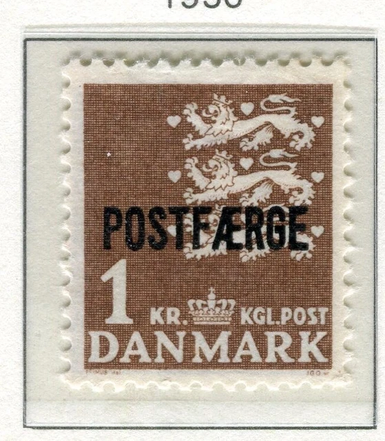 DENMARK; 1950 early Ferry Parcel Post Optd issue Mint hinged 1Kr. value